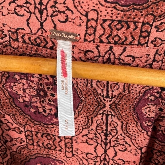 Free people Time of Your Life Top coral combo color size Small T81 - Picture 6 of 12